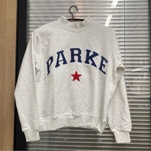 Parker Light Gray Sweatshirt with Red Star and Blue Lettering